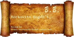 Borkovits Bogát névjegykártya